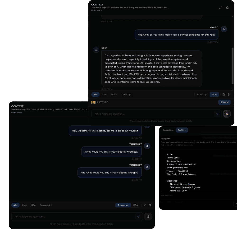 Voice Q&A and live transcription - Light Mode